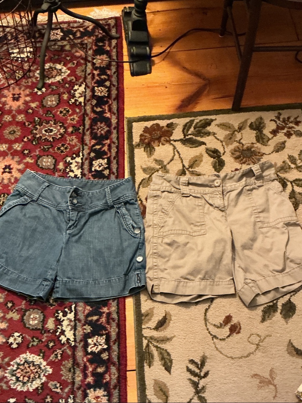 GAP Blue Denim and Khaki Utility Shorts Duo